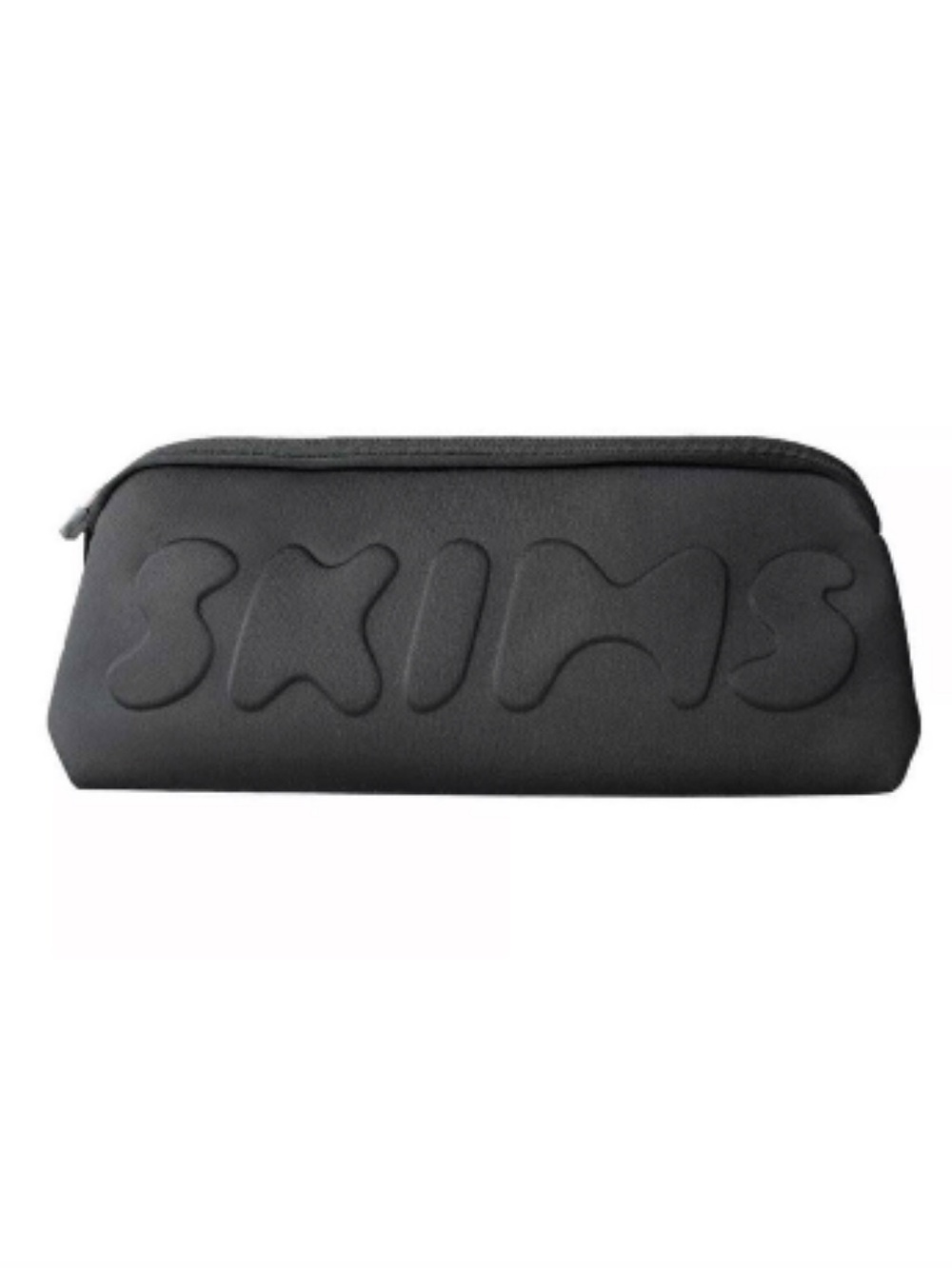 SKIMS Black Embossed Logo Neoprene Pouch